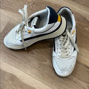 Stylish White and Navy Women's Athletic Shoes